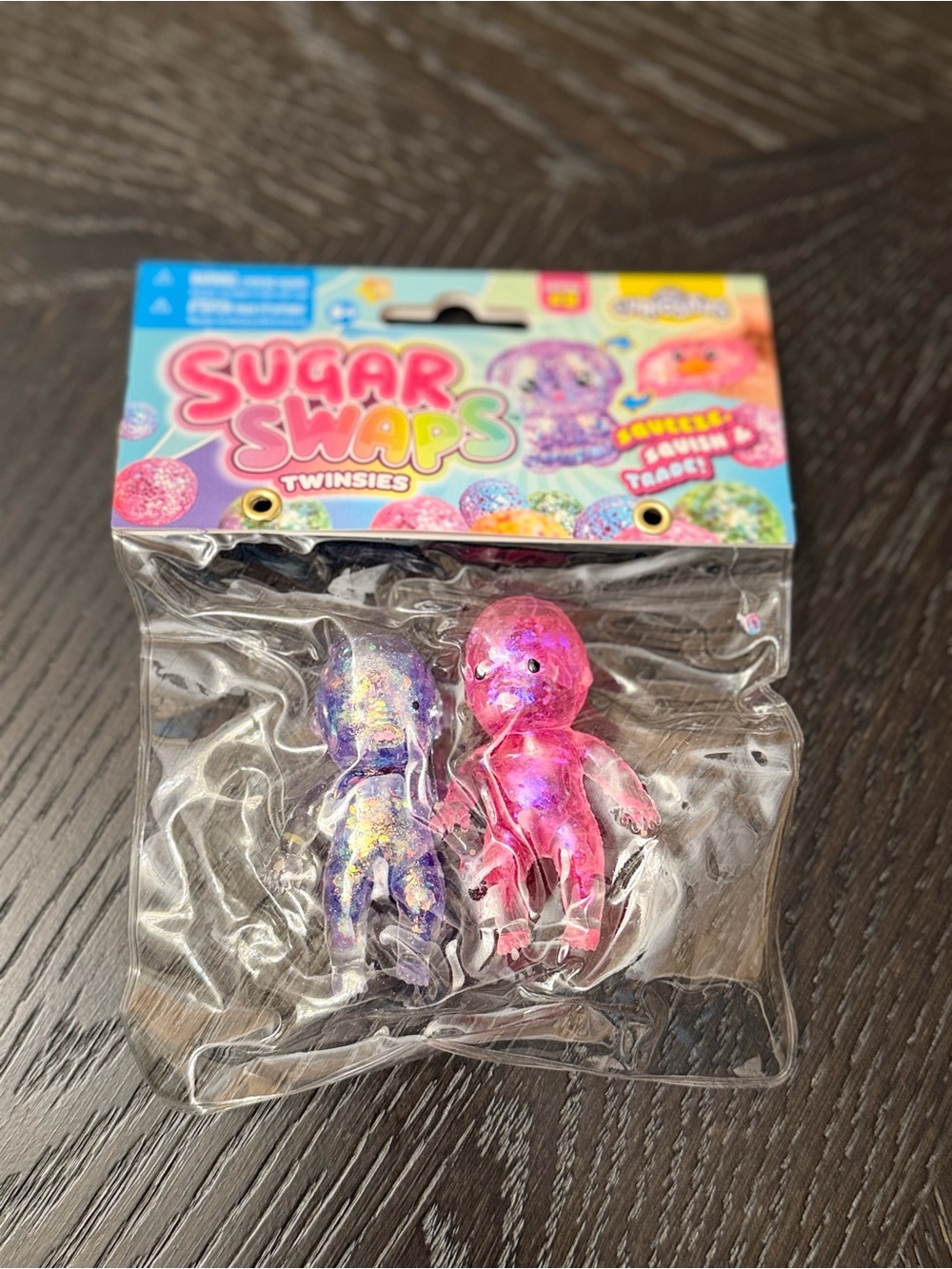 Orb Curiosities Sugar Swaps Twinsies Glitter Squishy Doll Set - Purple & Pink